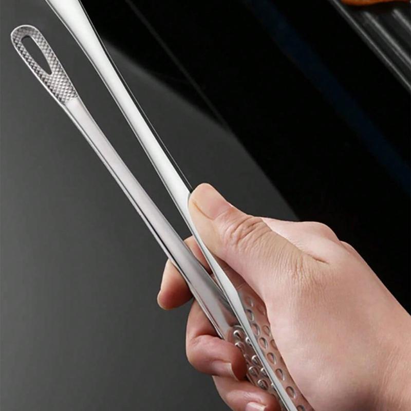 1pc Stainless Steel Food Tongs, Long Handle Non-Slip BBQ Tongs, Steak Tongs, Kitchen Cookware Accessory