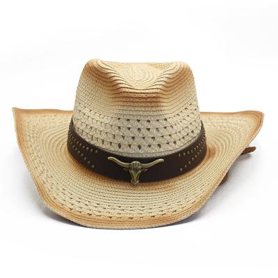 Men's and Women's Bohemian Straw Hats Ethnic Wind Curved Cowboy Hats Outdoor Outing Shading Straw Hats Sun Hats