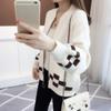 Women's Autumn Vintage Short Knit Cardigan Winter Casual Loose O-neck Long Sleeve Sweaters Lady Design Elegant Tops