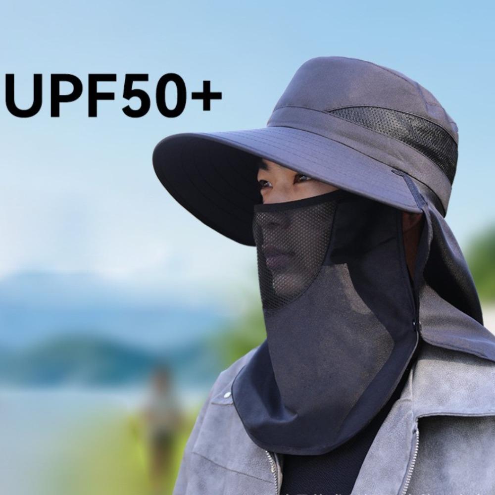 Detachable Bucket Hat Face Neck Protection Fisherman Hat New Sunscreen Hat Outdoor Sports
