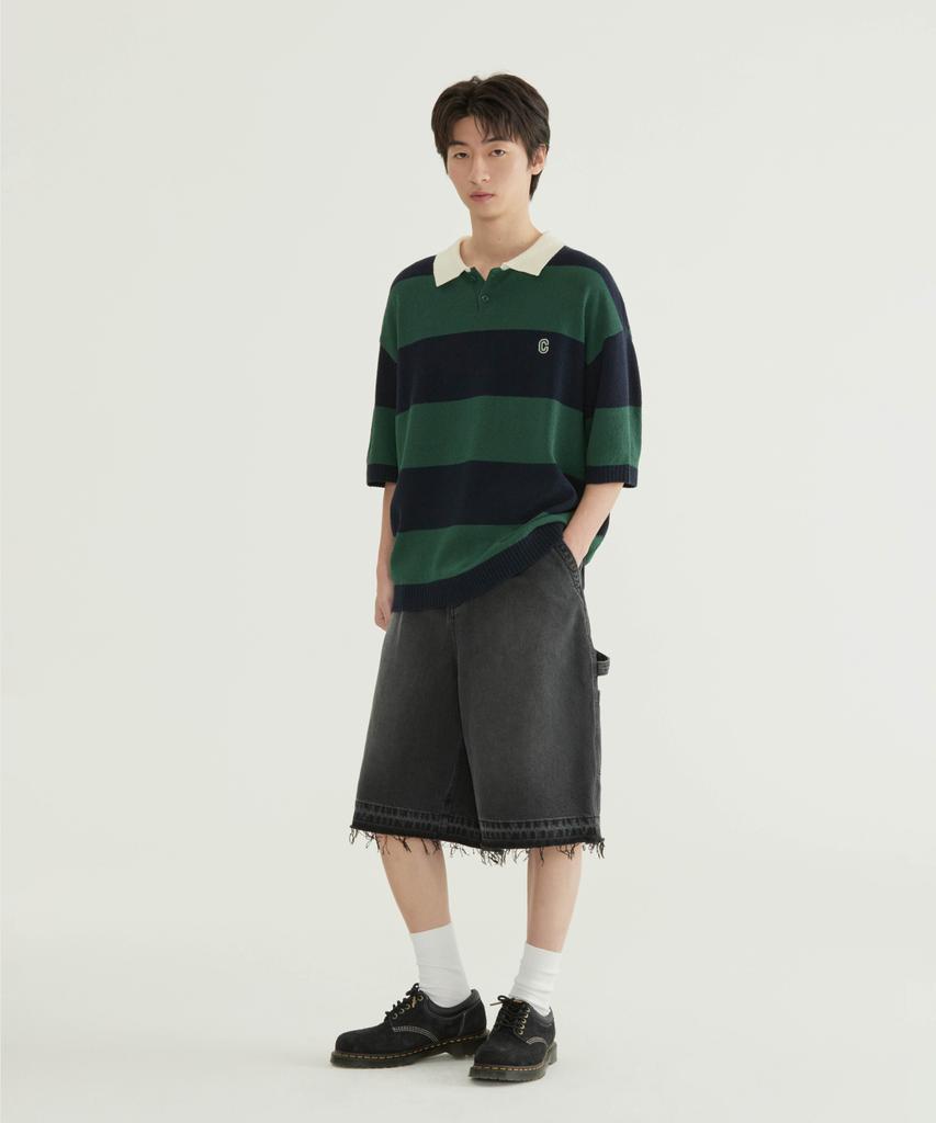 COVERNAT Rugby Half Knit Blue
