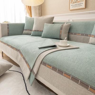 Chenille Kafesli Oturma Odası için Kaymaz Koltuk Örtüsü Koltuk Havlusu L Şeklinde Köşe Koltuk Minderi Modern Ev