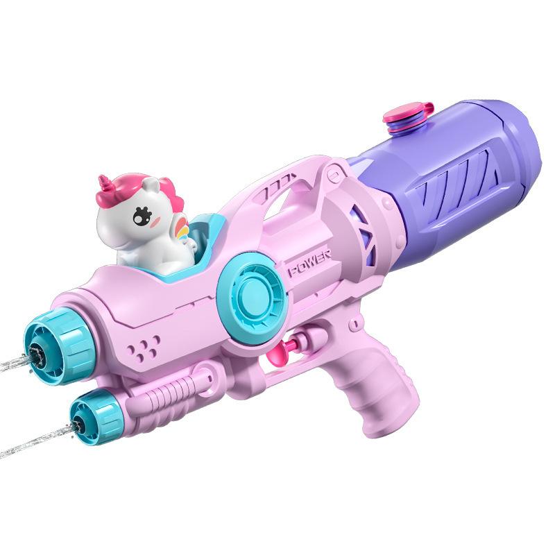 Kids Water Gun Press Shoot Sprayer Large Capacity Outdoor Beach Toy Water Battle Game Cartoon Big Size Double Nozzle Watergun