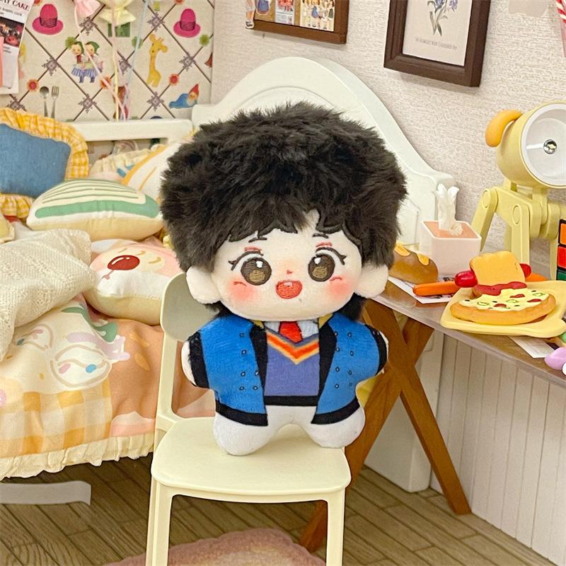 Xiao Zhan Wang Yibo Bjyx Plüschtier 10cm Mini-Baumwollpuppe Freizeit-Outfit Idol-Charakter Weiches Stofftier Schlüsselanhänger Anhänger Fan-Geschenk 10cm black