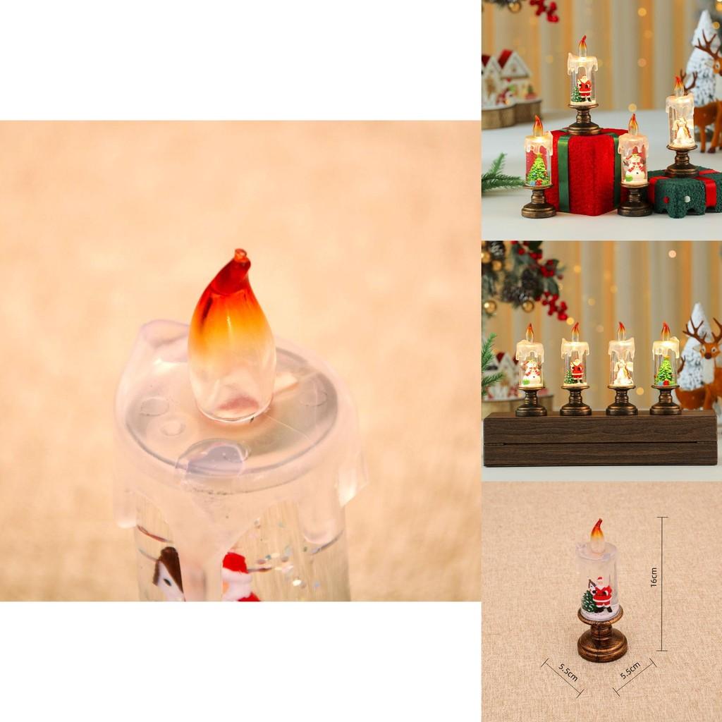 Christmas Snowflake Candle Light With Falling Snow Effect For Holiday Decor