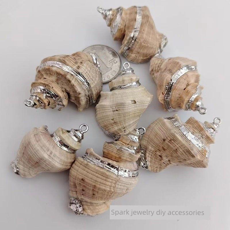 Conch Electroplating DIY Ornament Accessories Earrings Pendant Pendant Creative Handmade Natural Shell