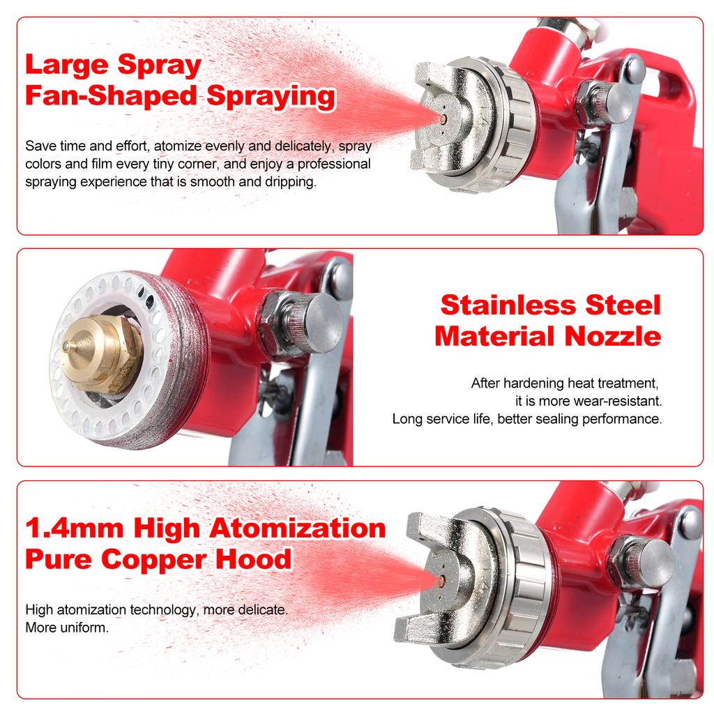 Mini Spray Machine Air Paint Sprayer Kit with 1.4mm Nozzle and 600ml Fluid Cup for Walls Automotive