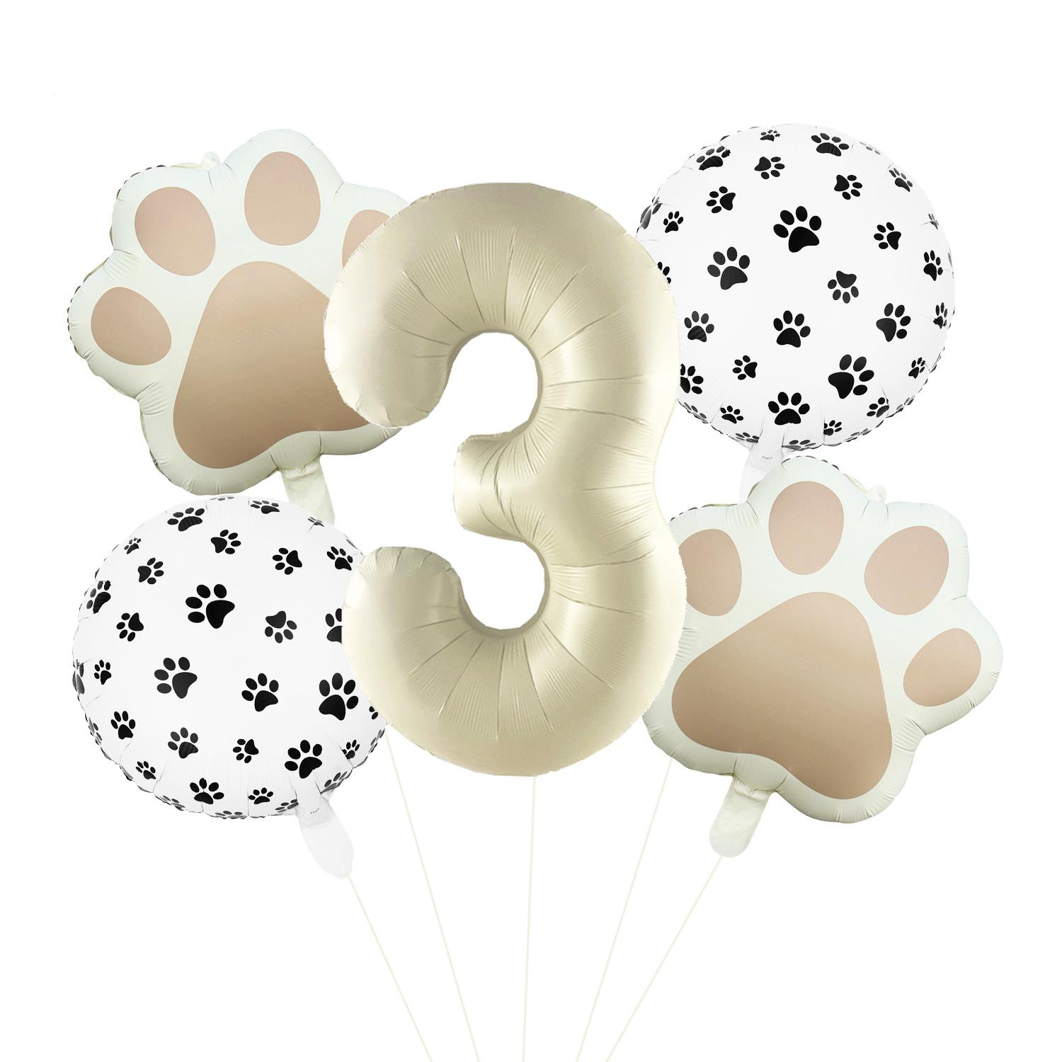 Pet Paw Aluminum Film Balloon Set 32 Inch Digital Balloon Celebration Children S Birthday Party Decoration Balloon Arrangement Paw Balloon Set 3