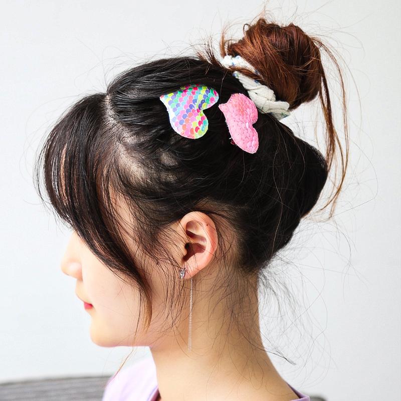 6 stk Hjerte Hårspenner for Jenter Glitter Paljetter Hårspenner Barrettes Metall Hårnåler for Baby Småbarn Hårtilbehør