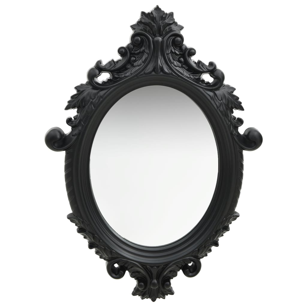 Castle Style Wall Mirror 56 x 76 cm Black