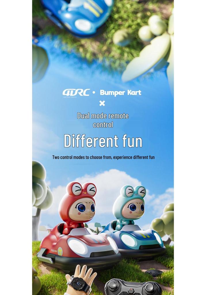 Y7 Kids' Cartoon Remote Control Bumper Car: Double Battle Drifting Mini Go-Kart Toy