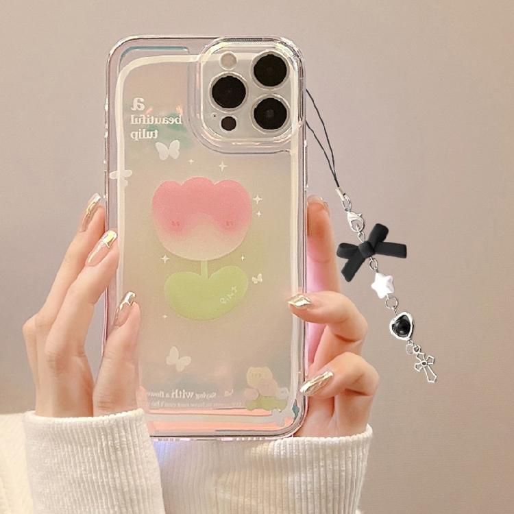 Řetízek na telefon Mašlička Korálkový popruh na telefon Odnímatelný přívěsek na klíče pro batoh