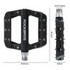 ROCKBROS Pedały rowerowe płaskie lekkie MTB szosowe nylonowe duże BMX lewy i prawy zestaw, Pedały, Pedały, Rower, Włókno, Powierzchnia, Antypoślizgowe, 9/16" (czarny)