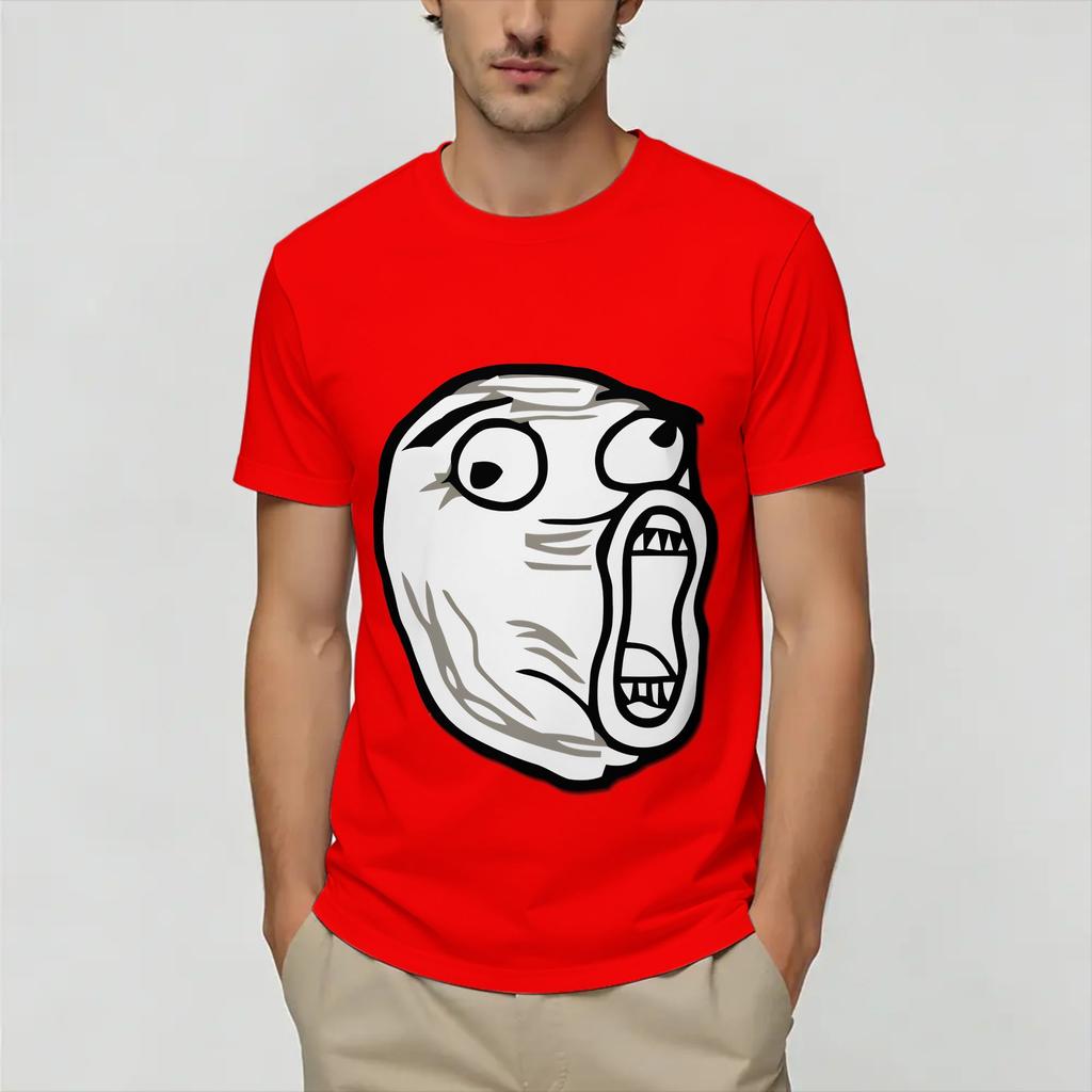 Rage Comic Trollfac Unisexs T Shirts Funny Tee Shirt Short Sleeve Round Collar TShirts Cotton Printed Clothing