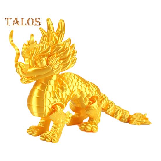 

3D-печатная фигурка дракона, игрушка для снятия стресса, реалистичная миниатюрная китайская статуэтка дракона, реквизит для фотосъемки, украшение для рабочего стола золотистый