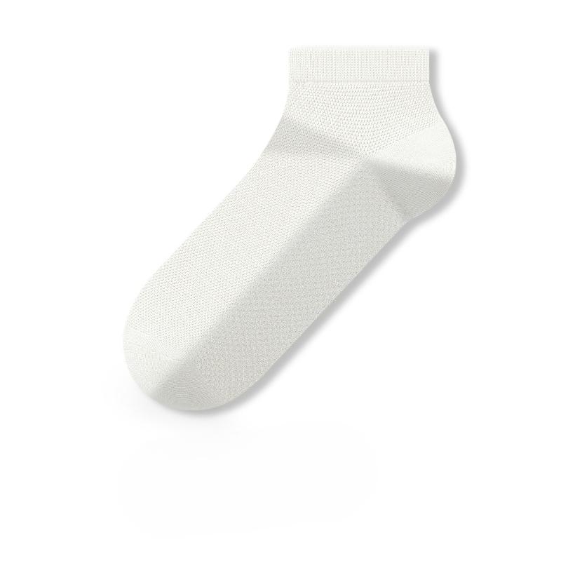 Men's Summer Mesh Breathable Thin Business Solid Color Short Socks with Sweat Absorption, Odor Resistance and Non-Slip Heel - Boat Shoes