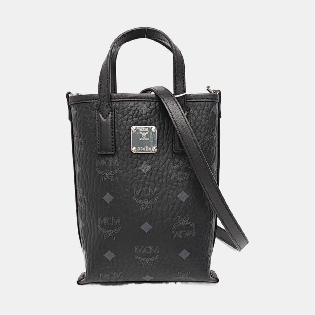 [Pre-Owned] Monogram Metal Logo Magnetic Closure Detachable Shoulder Strap Leather French Fry Bag Tote Crossbody Mini - Very Good #D64PKR