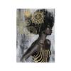 Abstract African Portraits Wall Art Prints Silver Body Art Pictures Art Deco Style Canvas Paintings Black Women Jewelry Poster