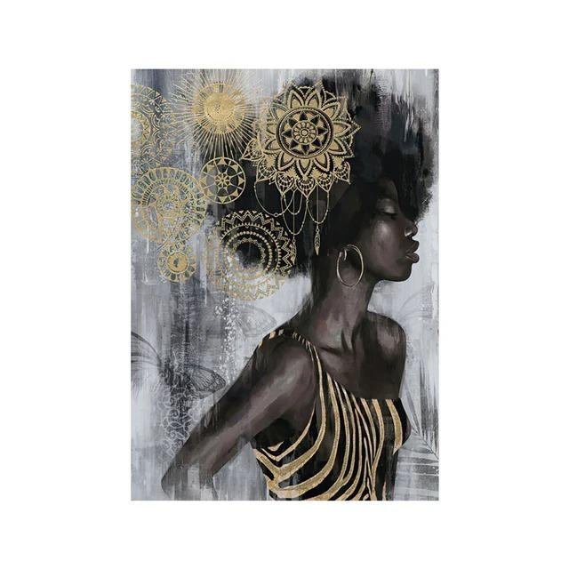 Abstract African Portraits Wall Art Prints Silver Body Art Pictures Art Deco Style Canvas Paintings Black Women Jewelry Poster