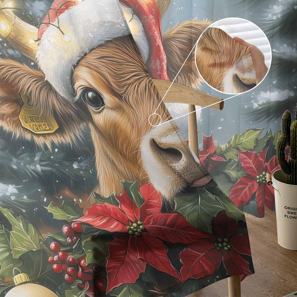 Weihnachten Aquarell Weihnachtsstern Vorhänge Für Wohnzimmer Schlafzimmer Heimdekoration Fenster Voile Tüll Vorhang Drapierungen