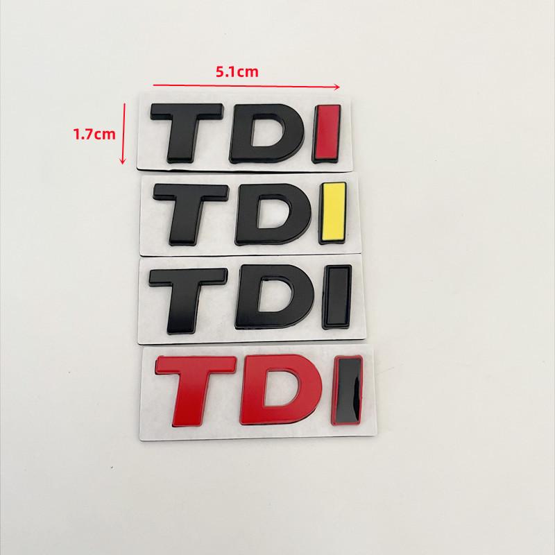 AAXT1 3D Metal TDI Letters Car Rear Trunk Badge Emblem Decals Sticker For Volkswagen VW T-ROC Passat Jetta Touareg Tiguan Polo CC Bora