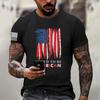 Men's Fashion Casual Short Sleeve Round Neck Independence Day Flag T-Shirt Top