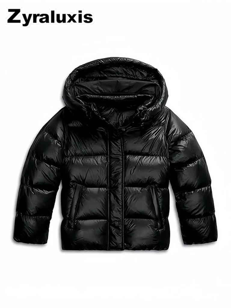 Warm Winter Coat for Women Fleece Hooded Jacket Thick Warm Cotton Outerwear