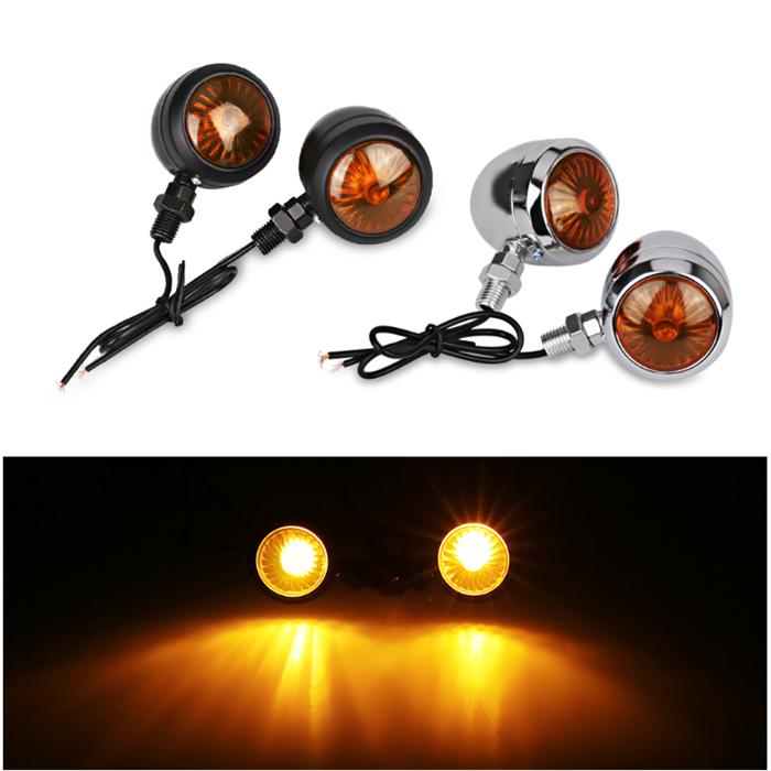 Urbanroad Amber Black Universal Led Motorcycle Turn Signals Indicators Bullet Turn Signal Light Lamp Blinkers Scooter Motor