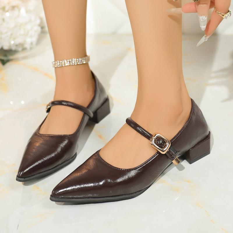 

Fashion Elegant Pointed Toe Women Heels Shoes Chunky Fashion Heeled Sandals Summer 2025 Fashion Party Pumps New Dress Muejr De Sandalias 35 коричневый