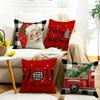 Christmas New Throw Pillow Cover Sofa Cushion Linen Christmas Red Festival Home Decoration Cushion Pillow Cover