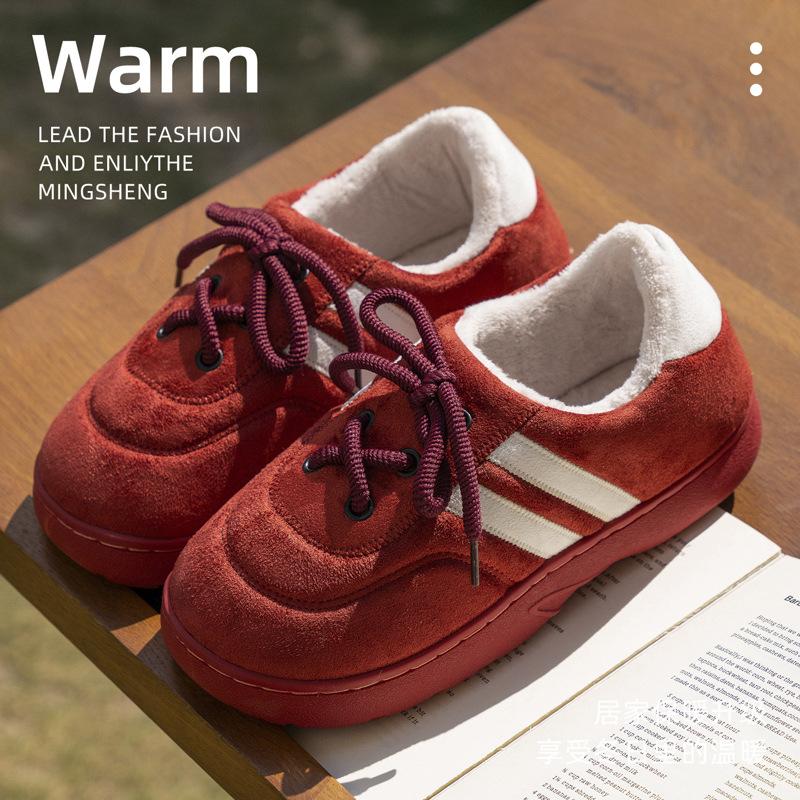 Mingsheng Thick-soled Cotton Slippers 2025 New Indoor Non-slip Thermal Bag and Slippers for Winter Wear