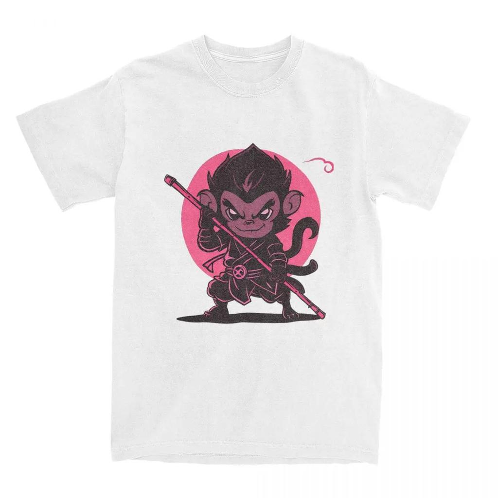Black Myth Wukong Yeni Oyun Erkek Kadın Tişört Maymun Aşığı Mizahi Tişört Kısa Kollu Yuvarlak Yaka Tişört Pamuk Üstler