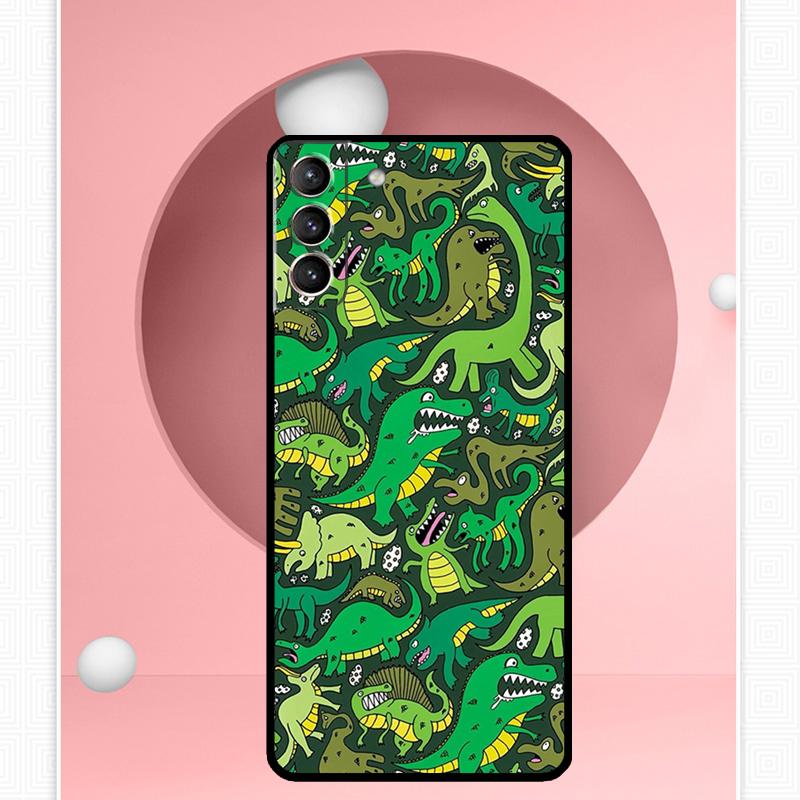 Dinosaur Pattern Case For Samsung Galaxy S24 Ultra S20 S21 S22 S23 S25 Ultra S9 S10 Plus S25 FE Cover Funda