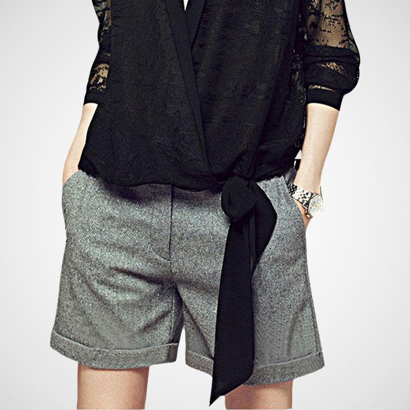 

Fashion Waist-Controlled Summer Loose Trendy Versatile Shorts Gray 2XL