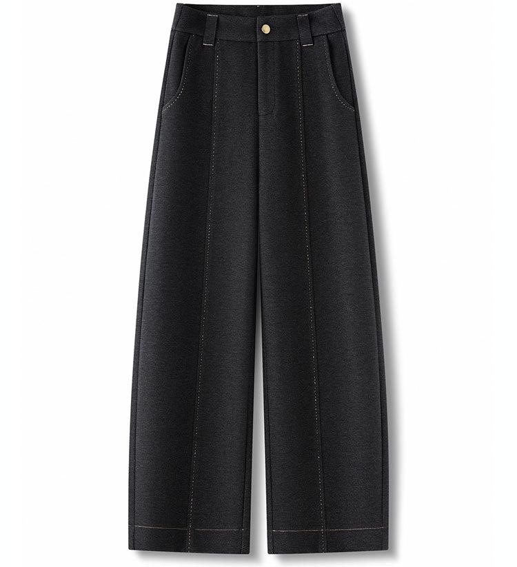 Women's Slim Fit Acetate Wool Cigarette Pants - Autumn/Winter Straight-Leg Casual Trousers