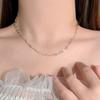Elegante Damen S925 Sterlingsilber Perlenanhänger Halskette - Leichte Luxus Schlüsselbeinkette
