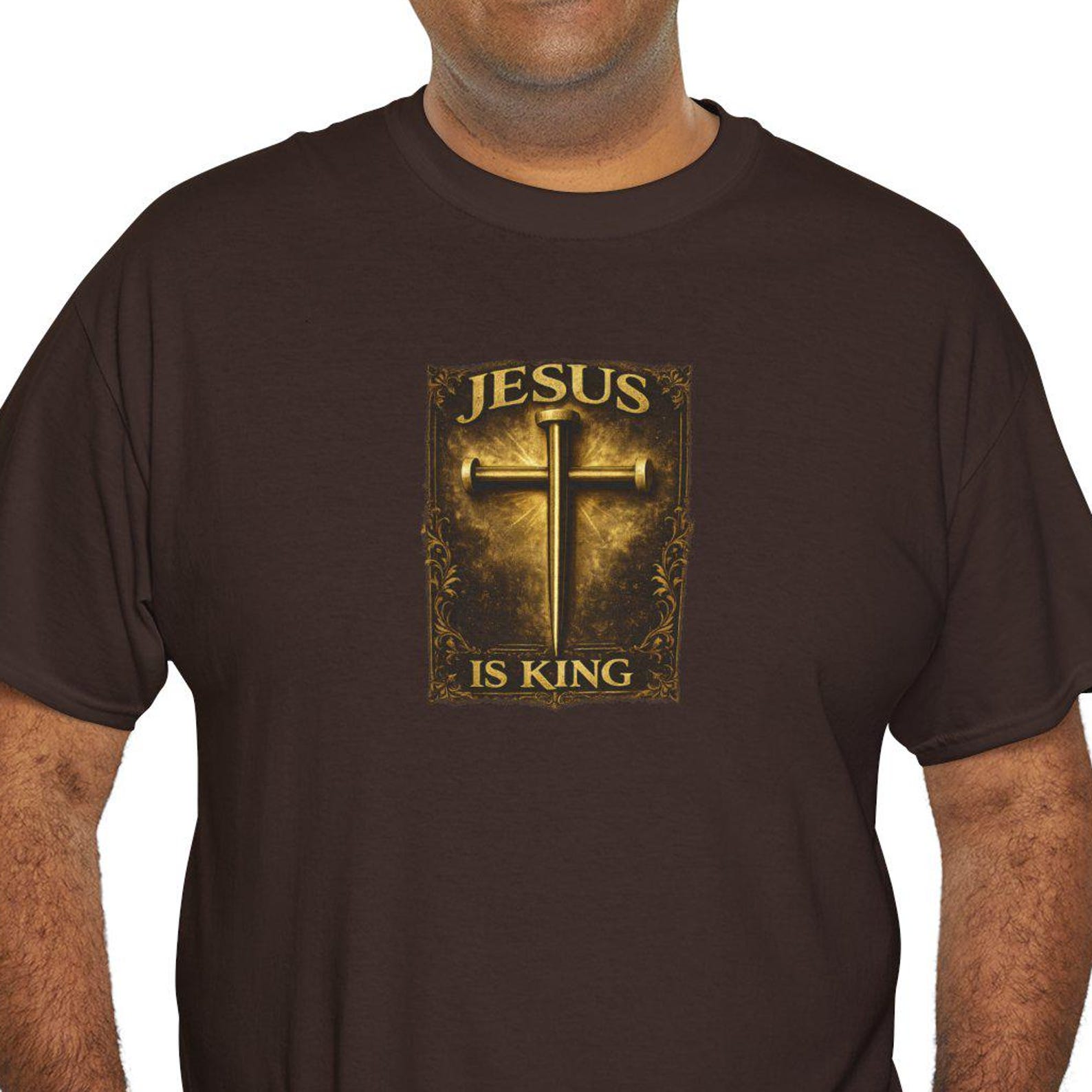 Jesus Is King cross graphic Tee | Christian faith shirt 2XL