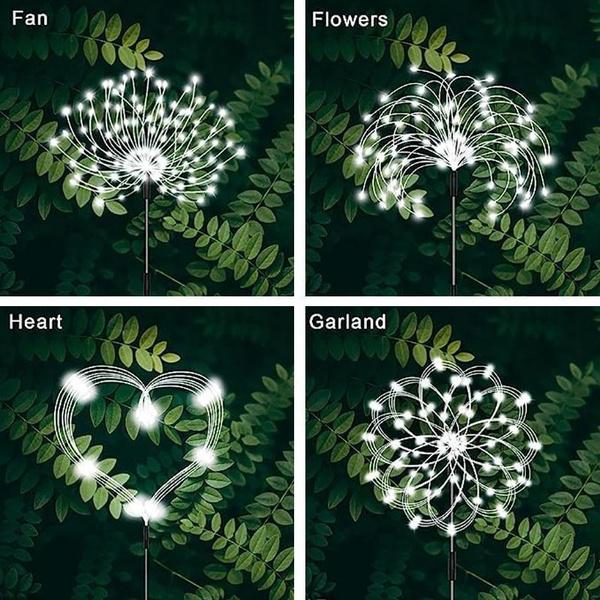 2PCS Led Solar Firework Lights Outdoor DIY String Lights Festival Landscape Garden Decoration Waterproof Lawn Light 1 / 2 PCS