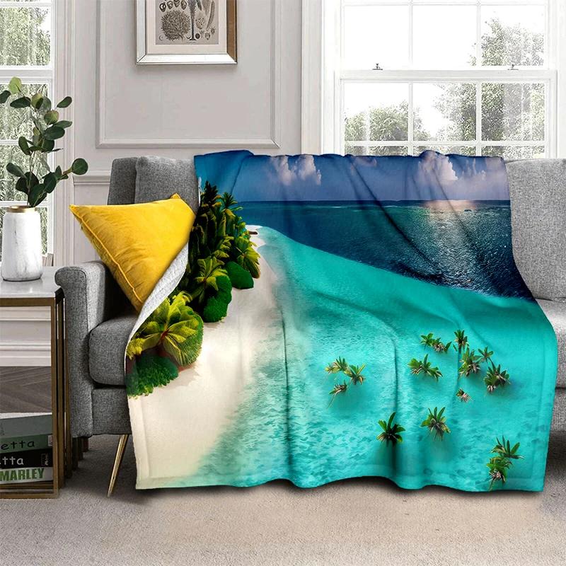 

29 Style New Sea Water Beach Reef Nature Scenery 3D Blanket,Soft Throw Blanket for Home Bedroom Bed Sofa Travel Picnic Cover Kid 75x90cm( 29x35in )