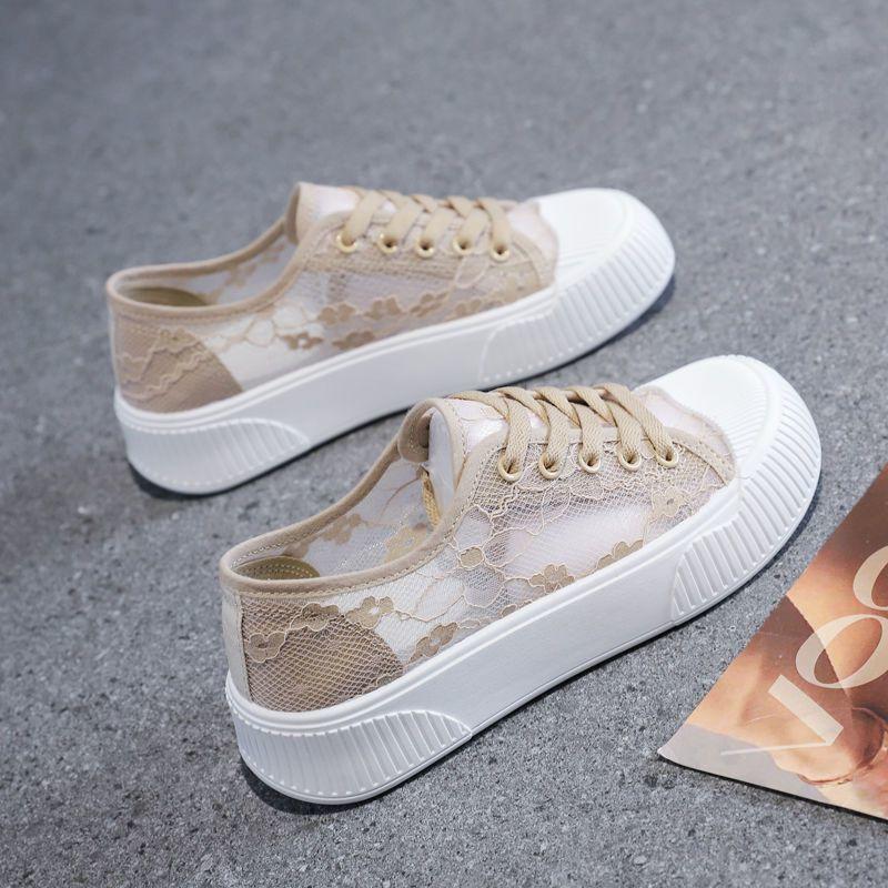 Spring and autumn 2024 new versatile comfortable soft-soled sports shoes big summer women's board shoes low-top little white shoes single shoes
