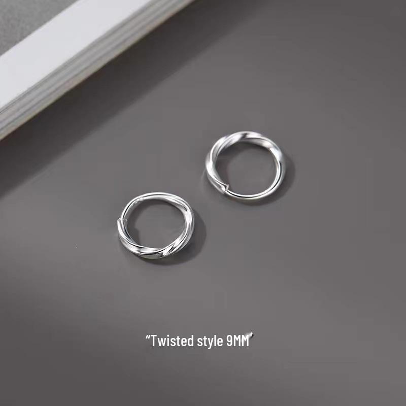 2024 Hot Plain Hoop Sterling Silver Stud Earrings for Women - Comfortable for Sleeping, Ideal for Ear Hole and Cartilage Care.