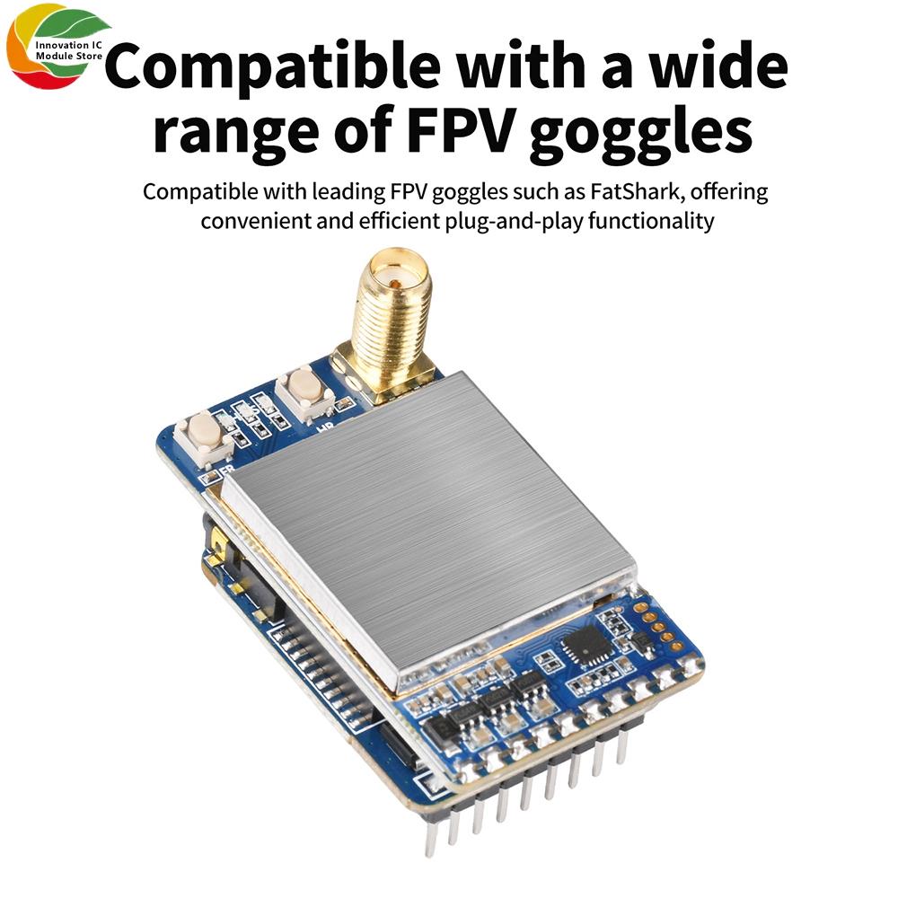 7.2GHz Video Receiver FPV Analog Long Range with Stable Signal 64 Channels for FatShark Goggles VRX-75D Wireless Transmission