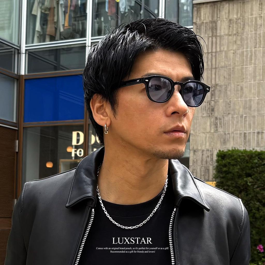 LUXSTAR Polarized Photochromic Sunglasses for Men and Smoke Lens Eyewear Women, (Blue)