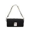Chic White Chain Shoulder Bag For Women Stylish Versatile Soft Fabric Design