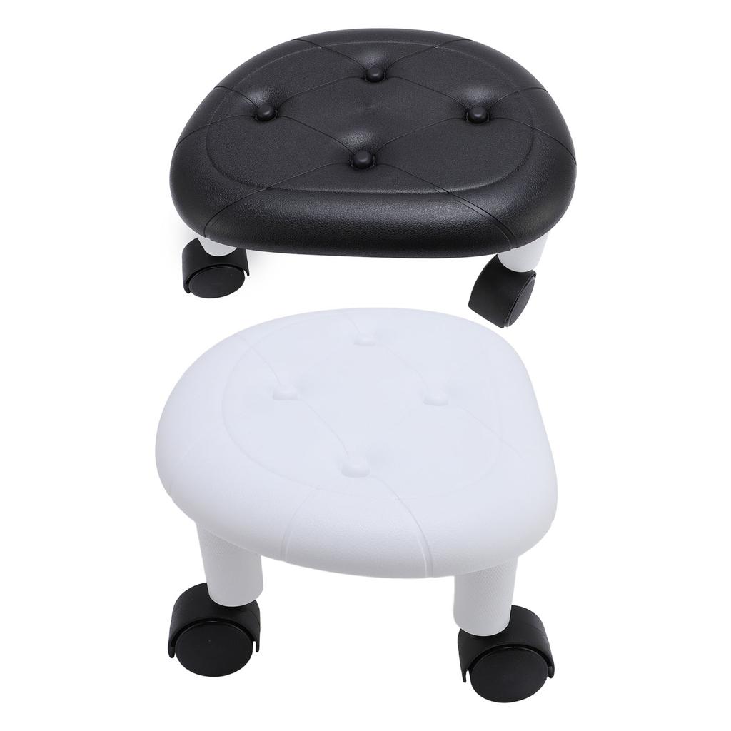 Low Rolling Stool with Wheels Ergonomic Heavy Duty Short Rolling Seat for Bedroom Living Room