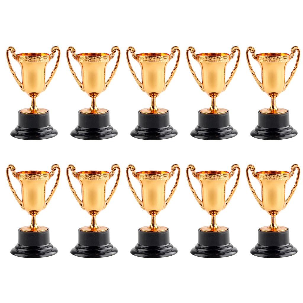 10 Pezzi Trofeo di Plastica Premio per Competizione Sportiva Mini Trofei Premio Vincitore Riutilizzabile Oggetti di Scena per Foto Forniture per Aula
