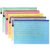 A6 Transparent Waterproof PVC Mesh Zipper Document Bag for Office and Student Use