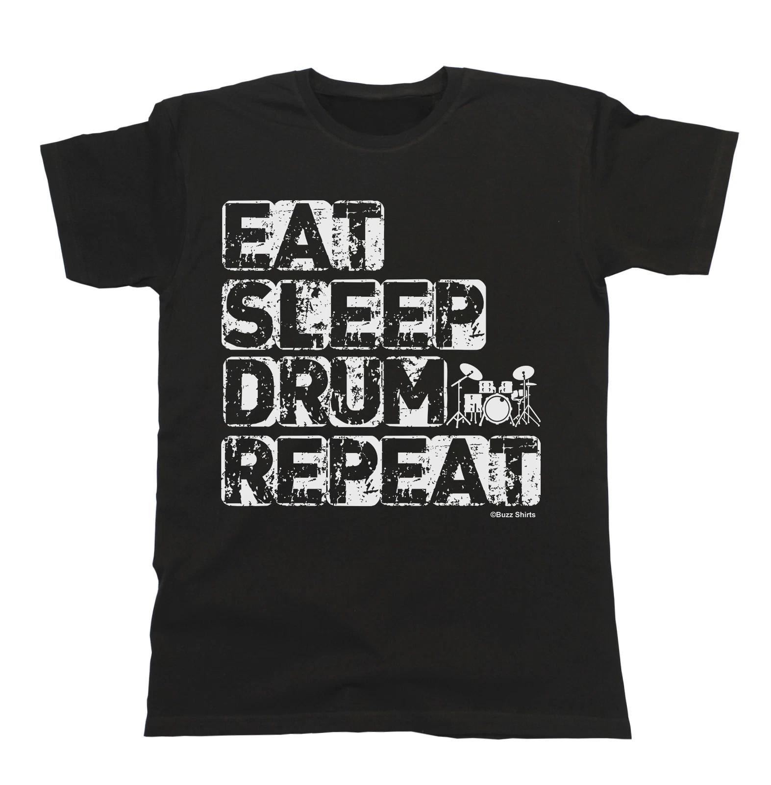 Eat Sleep Drum Repeat T-Shirt Boys Girls Kids Unisex Fit Drummer Music 120