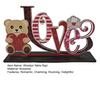 Valentine's Day Wooden Table Sign Romantic Love Heart Shape Tiered Tray Decor Freestanding Tabletop Centerpiece for Desk Shelf Home Decor