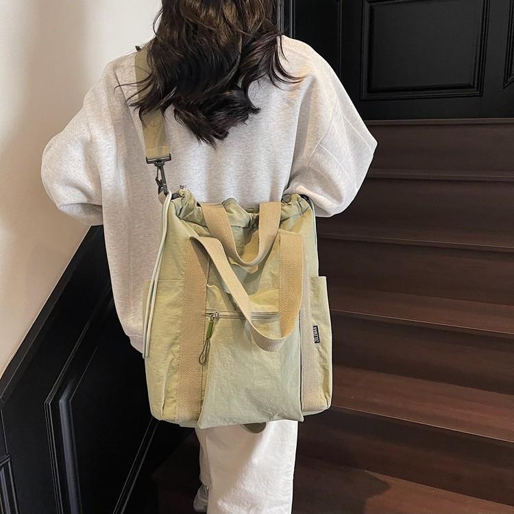 Large-capacity Commuter Tote Bag Women's Summer New Canvas Shoulder Messenger Bag Multi-functional Backpack